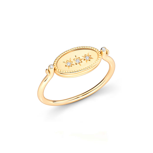 Anel Imprint Giratório Oval 18k