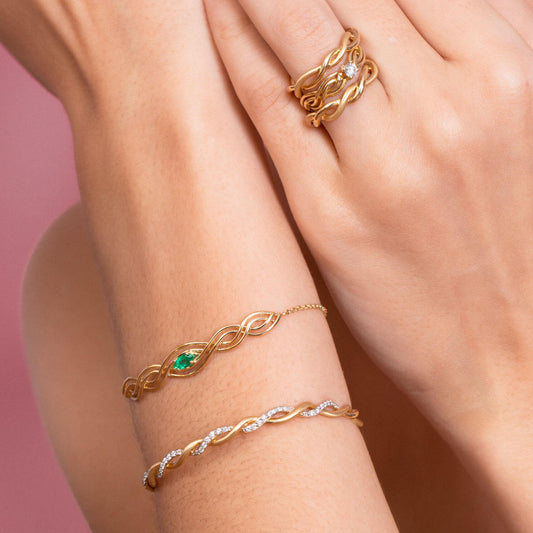 Bracelete Nós Brilhantes 18k