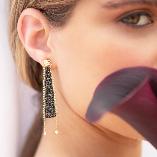 Brinco Crochê Espinélio 18k