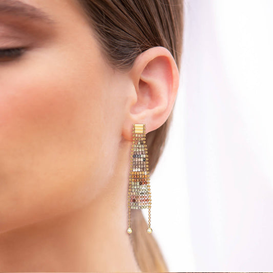 Brinco Crochê Terroso 18k