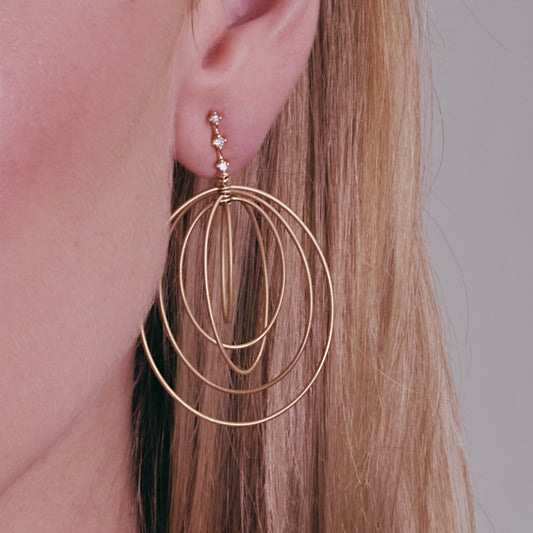 Brinco Malabaris com Brilhantes 18k