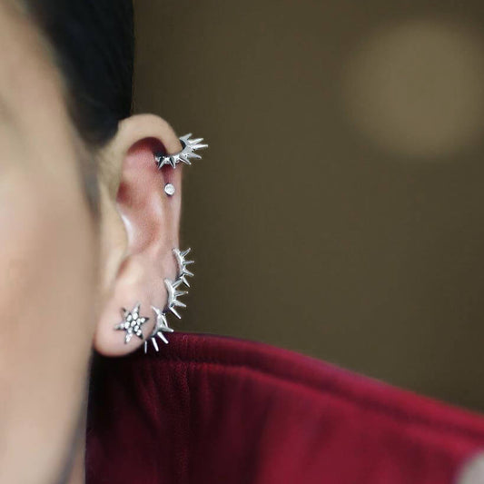 Brinco Piercing Argola Spike Grande 18k