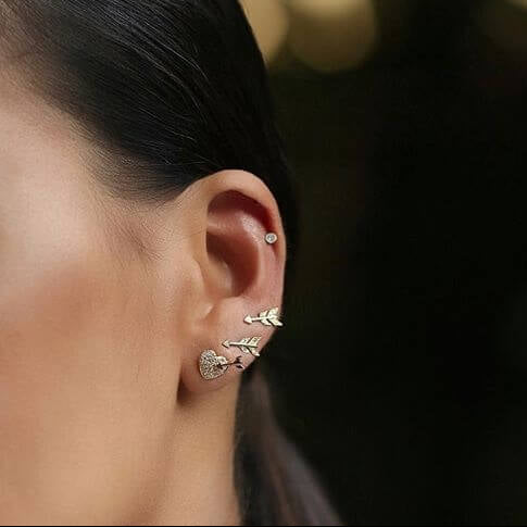 Brinco Piercing Flecha Mini 18k