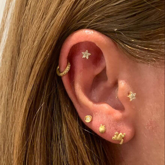 Brinco Piercing Sapinho 18k