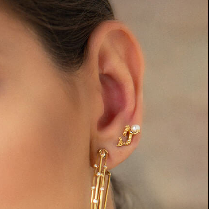 Brinco Piercing Sereia Mini 18k