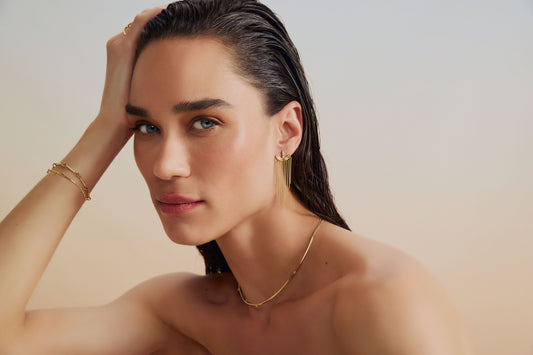 Brinco Wave Franja 18k