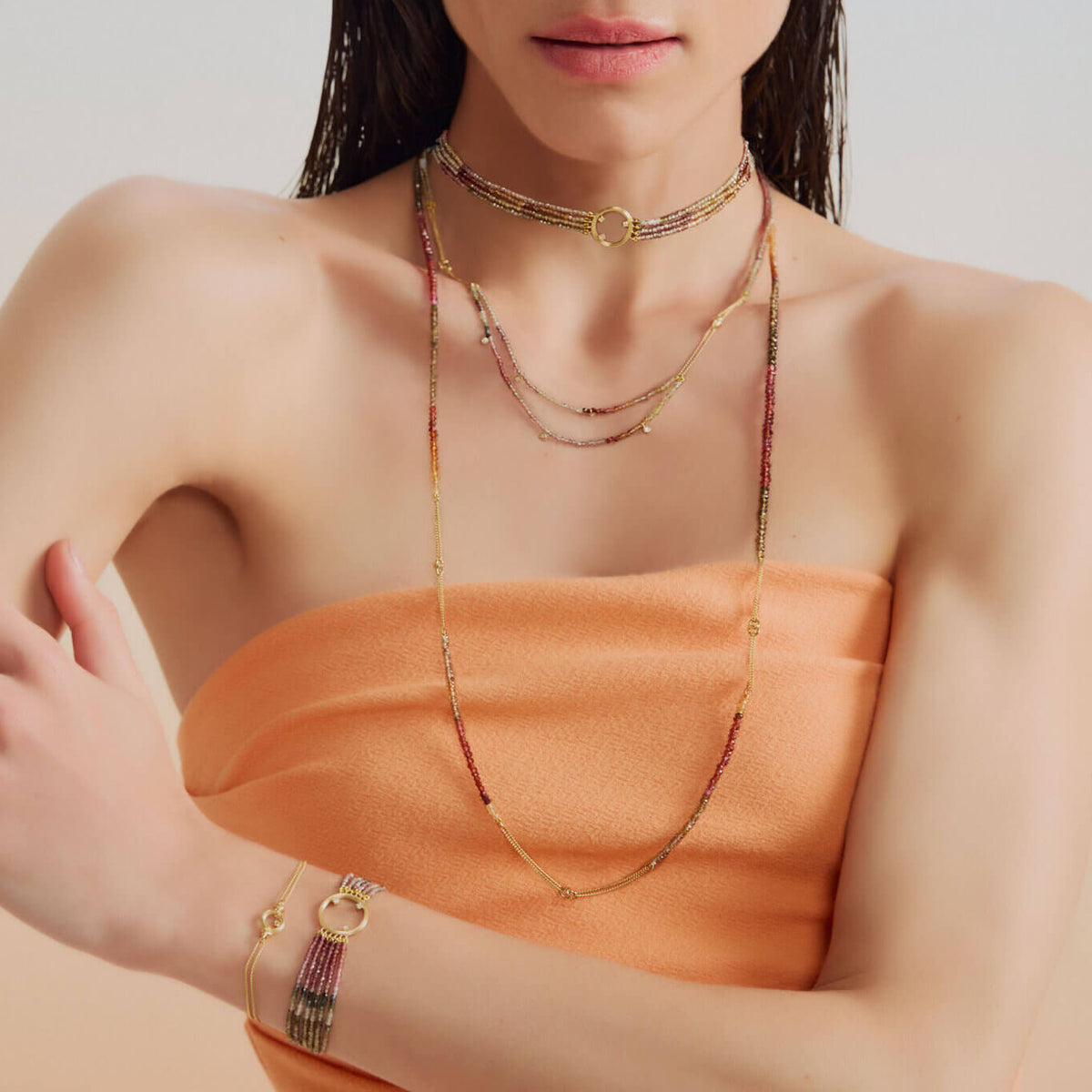Choker Sunlit Safiras Terrosas 18k