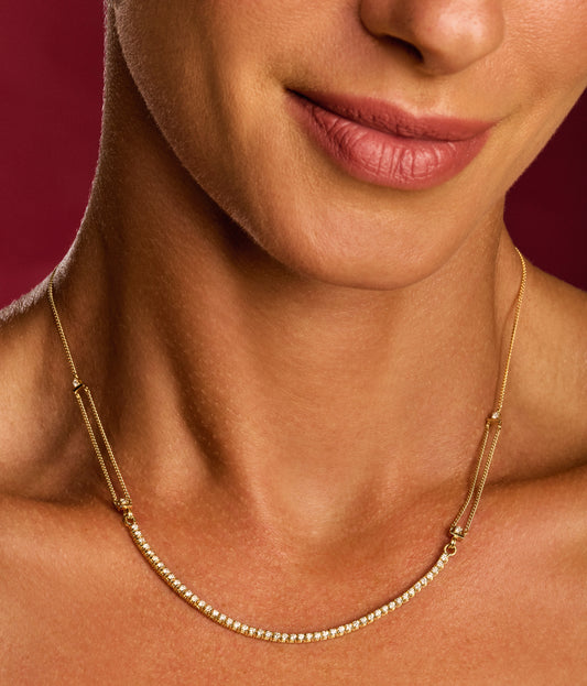 Colar Elo Riviera 18k