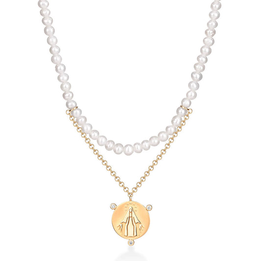Colar Pérola Nossa Senhora 18k