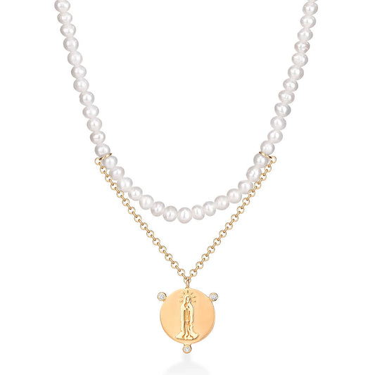 Colar Pérola Nossa Senhora 18k