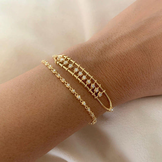 Pulseira Aro Estrelas 18k