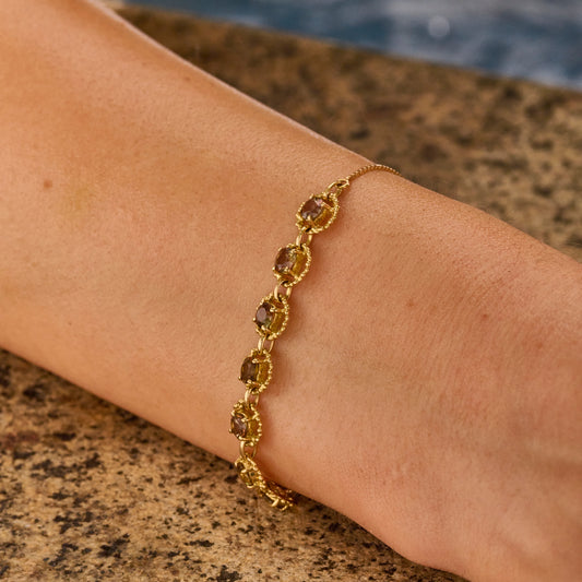 Pulseira Duna Andaluzita Ajustável 18k
