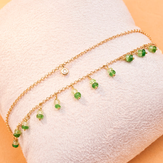 Pulseira Dupla Tsavorita 18k