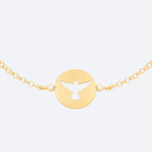 Pulseira Fé - Espírito Santo 18k