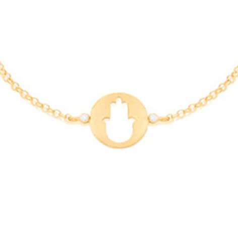Pulseira Fé - Hamsa 18k