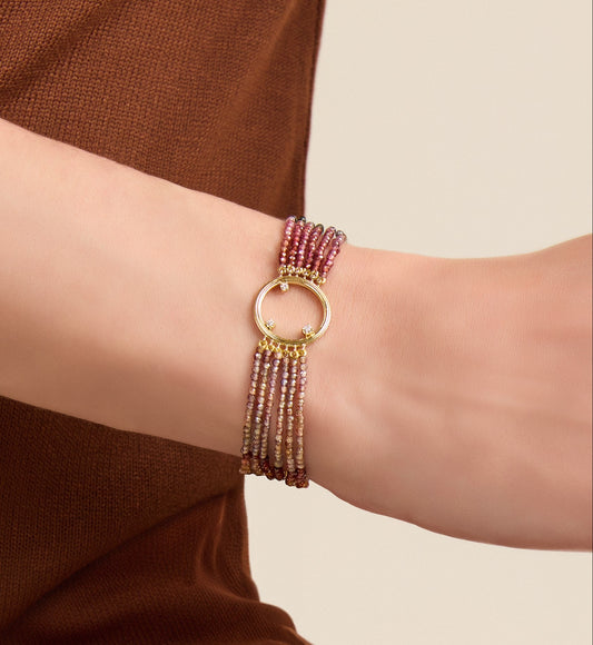 Pulseira Sunlit Safiras Terrosas 18k