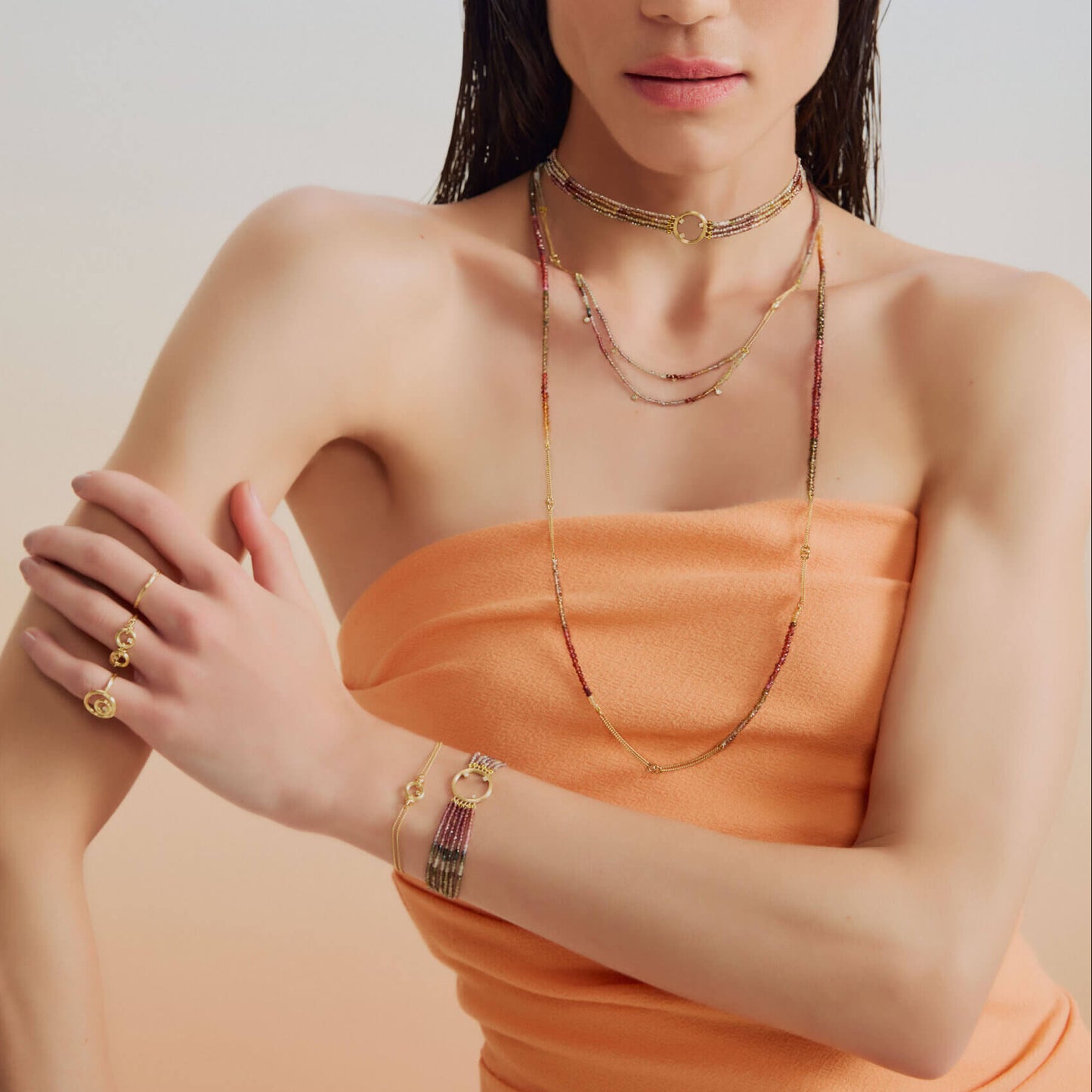 Pulseira Sunlit Safiras Terrosas 18k