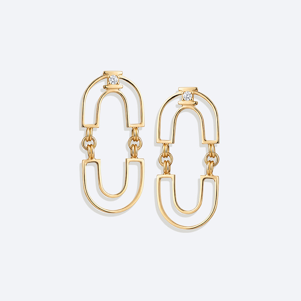 Brinco Elo Arc Duplo Mini 18k