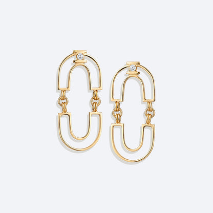 Brinco Elo Arc Duplo Mini 18k