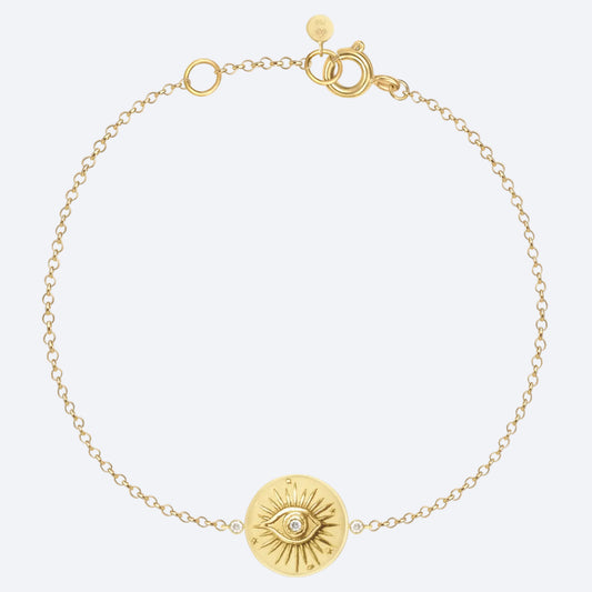 Pulseira Fé - Olho Grego 18k