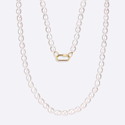 Colar Pérola com Fecho Rosca 18k
