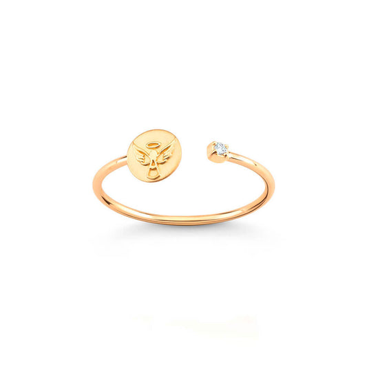 Aliança Anjo com brilhante 18k