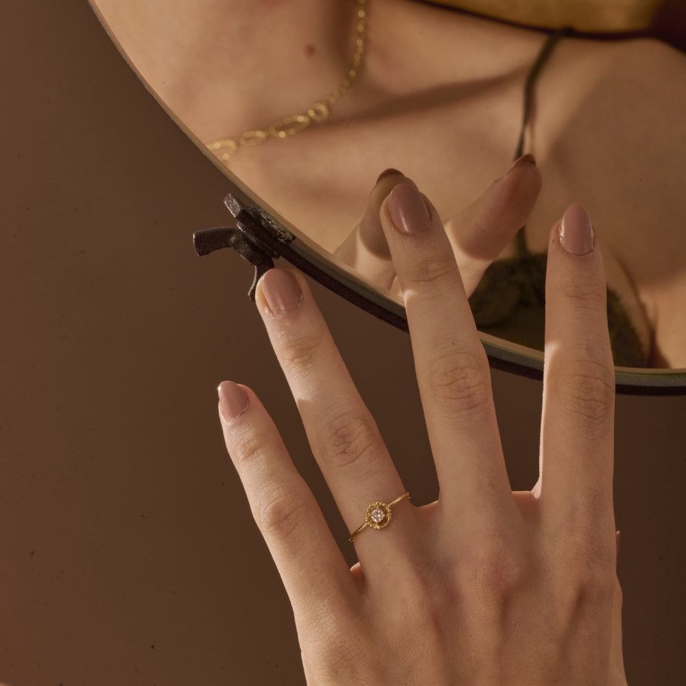 Aliança Duna com Brilhante 18k