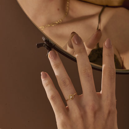 Aliança Duna com Brilhante 18k