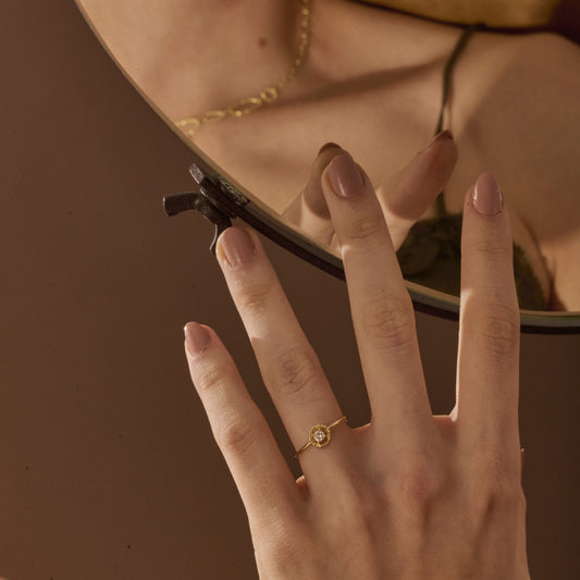 Aliança Duna com Brilhante 18k