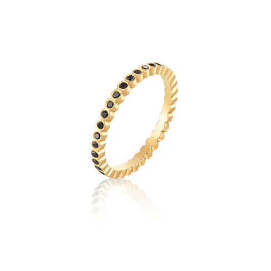 Aliança Glow Mini Negro 18k