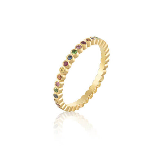Aliança Glow Mini Safiras Colors 18k
