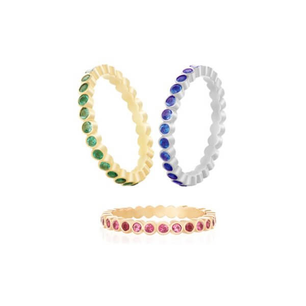 Aliança Glow Pedras Preciosas 18k