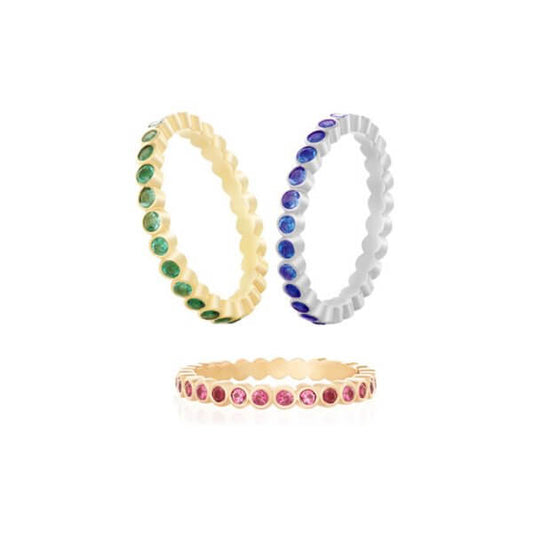 Aliança Glow Pedras Preciosas 18k