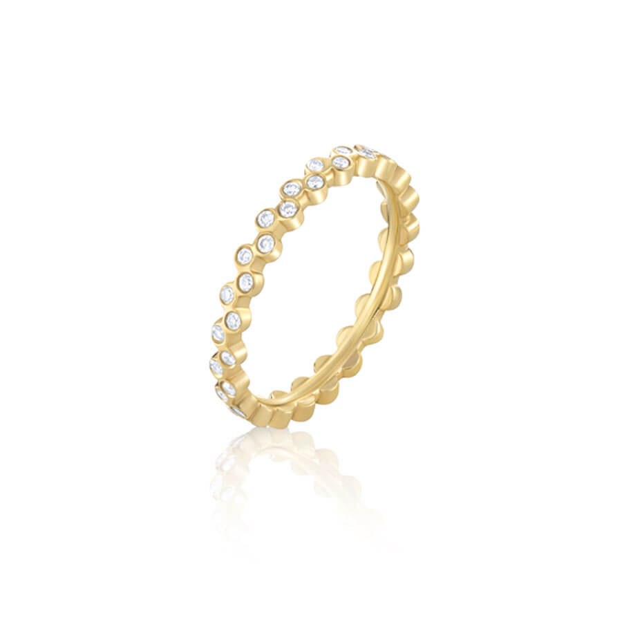 Aliança Glow Zig Zag Brilhantes 18k