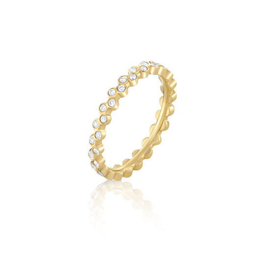 Aliança Glow Zig Zag Brilhantes 18k