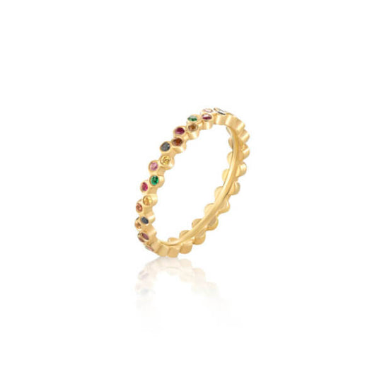 Aliança Glow Zig Zag Safiras 18k