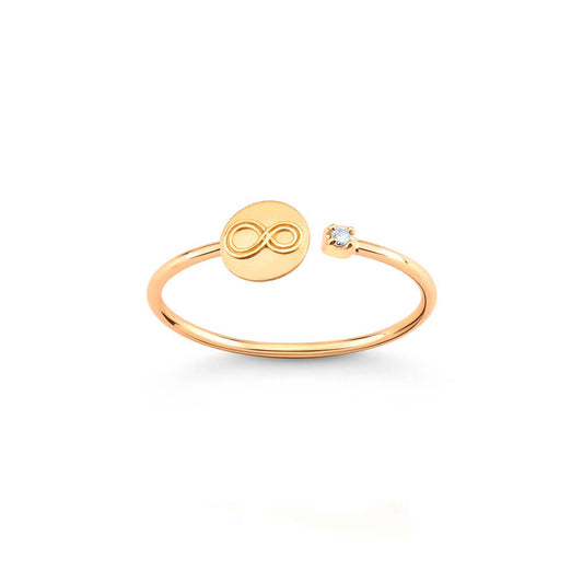 Aliança Infinito com brilhante 18k