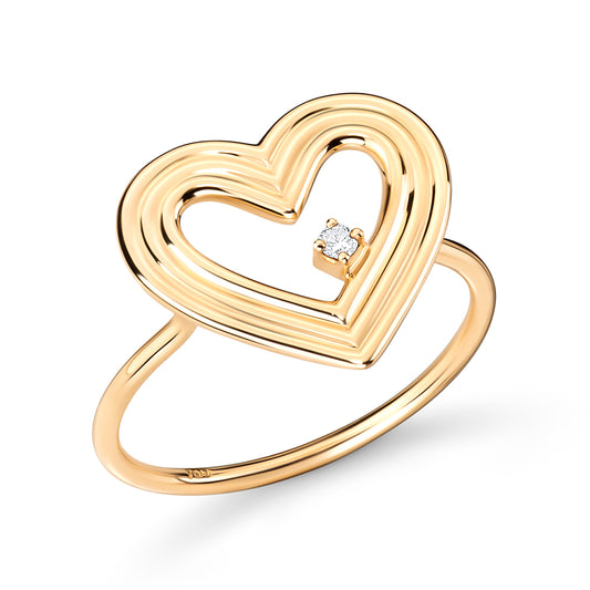 Anel Core com Brilhante 18k