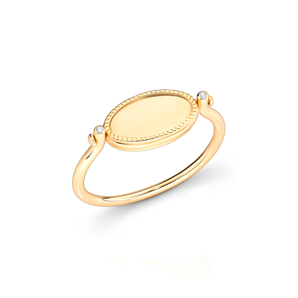 Anel Imprint Giratório Oval Personalizado 18k