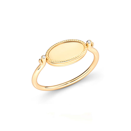 Anel Imprint Giratório Oval Personalizado 18k