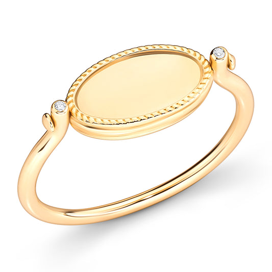 Anel Imprint Giratório Redondo Personalizado 18k