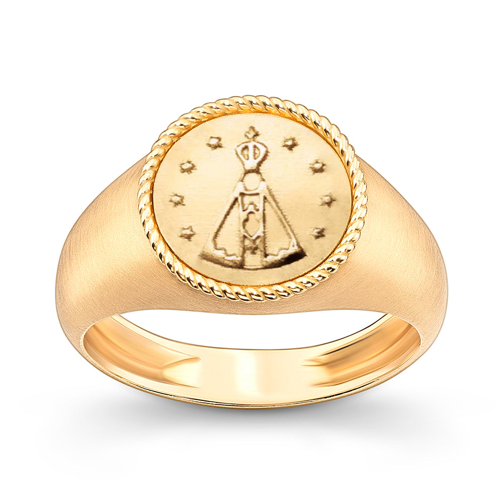 Anel Imprint Redondo Pink Ring Nossa Senhora 18k