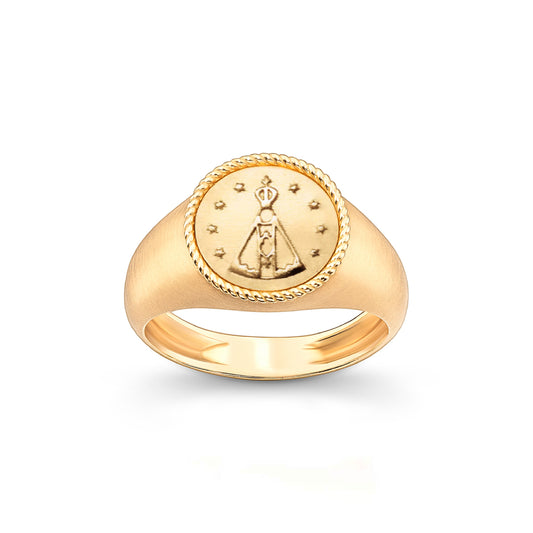 Anel Imprint Redondo Pink Ring Nossa Senhora 18k