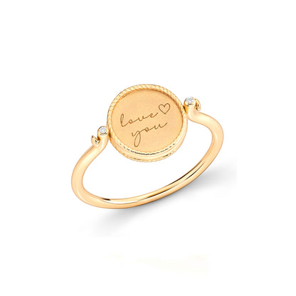 Anel Imprint Giratório Redondo 18k