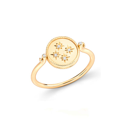 Anel Imprint Giratório Redondo 18k