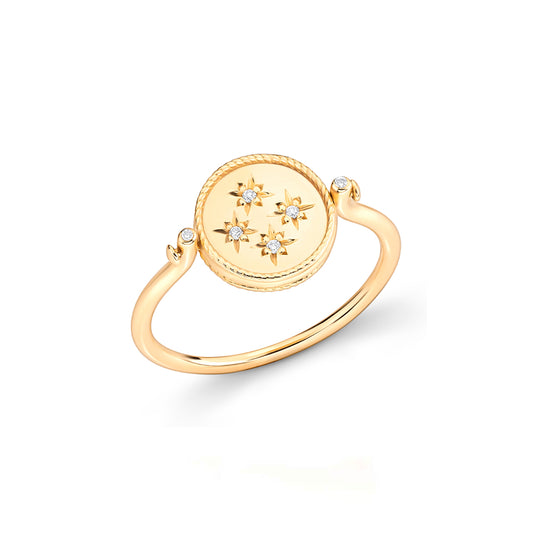 Anel Imprint Giratório Redondo 18k