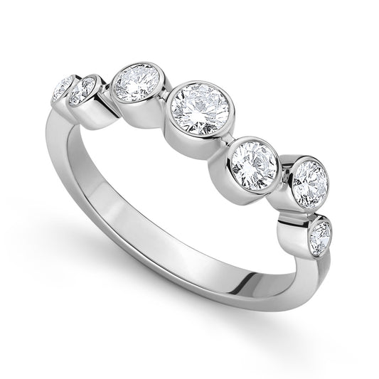 Anel Trilha Brilhantes 18k