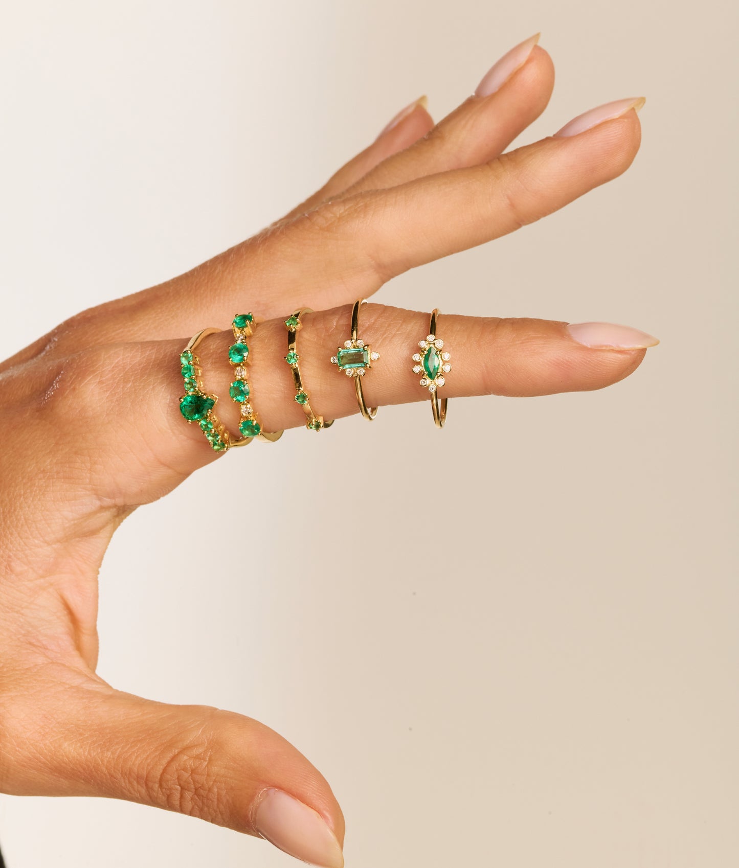 Anel Esmeraldas 18k