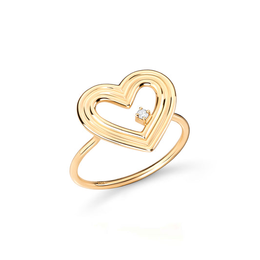 Anel Core com Brilhante 18k