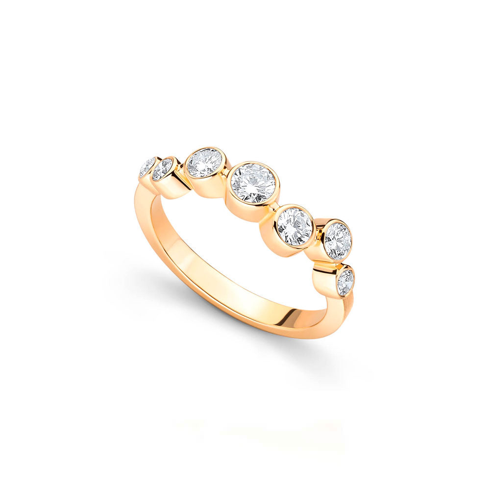 Anel Trilha Brilhantes 18k